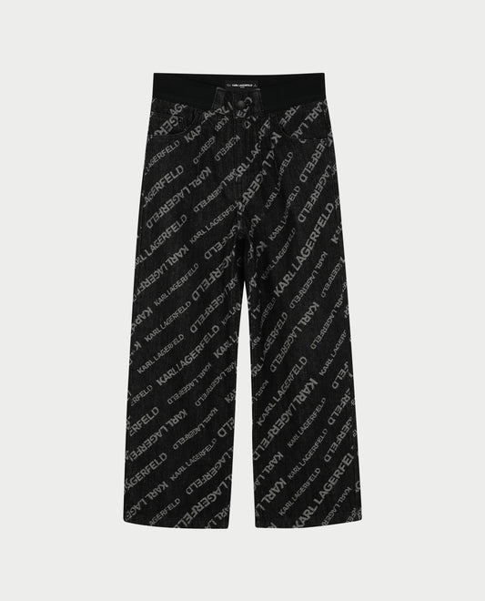 KARL LAGERFELD Girls' Trousers with All-Over Logo