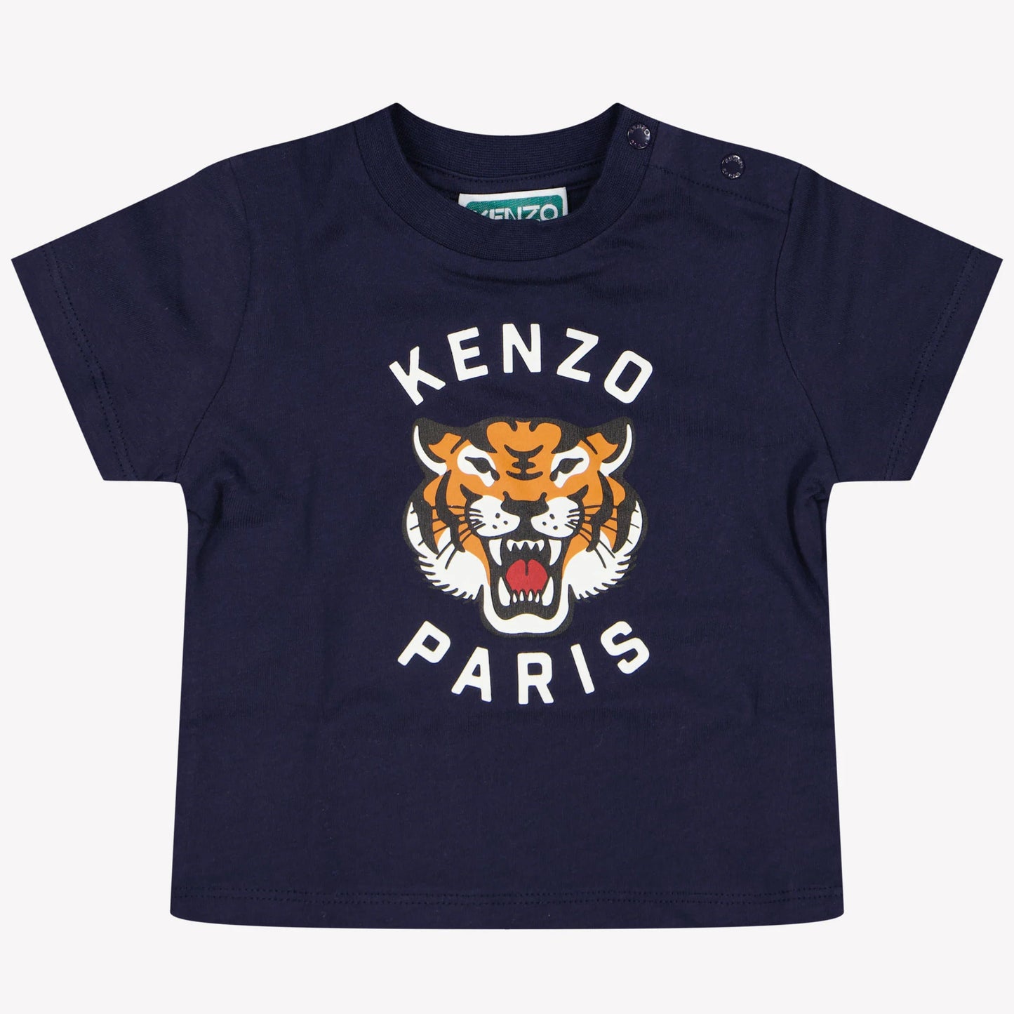 KENZO KIDS Boys Navy Blue Tiger Logo T-Shirts