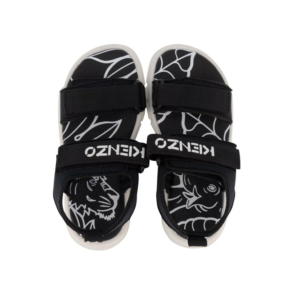 KENZO KIDS Unisex Logo Velcro Sandals Blue