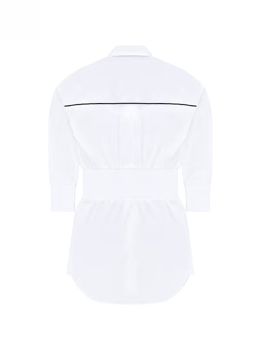 KARL LAGERFELD Girls White Logo Long Sleeve Shirt Dress
