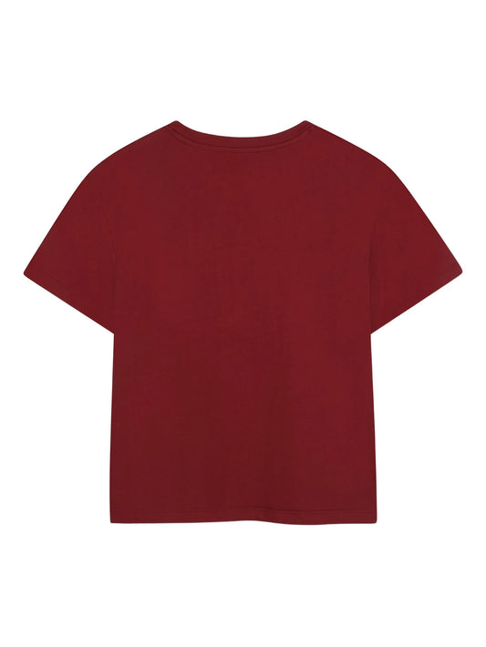 MICHAEL KORS R30494/95L Girls Maroon Logo T-Shirt