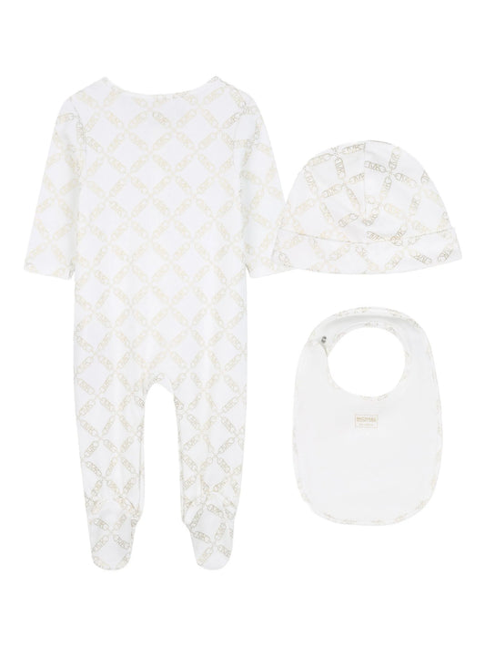 MICHAEL KORS R30503/117 Baby Boys Ivory Logo Babygrow Gift Set