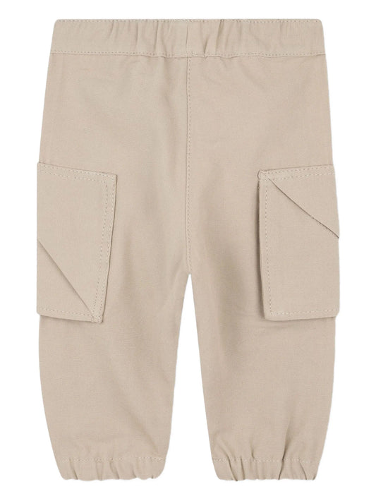 KENZO K61288/249 KIDS Baby Boys Beige Logo Tapered Cargo Trousers