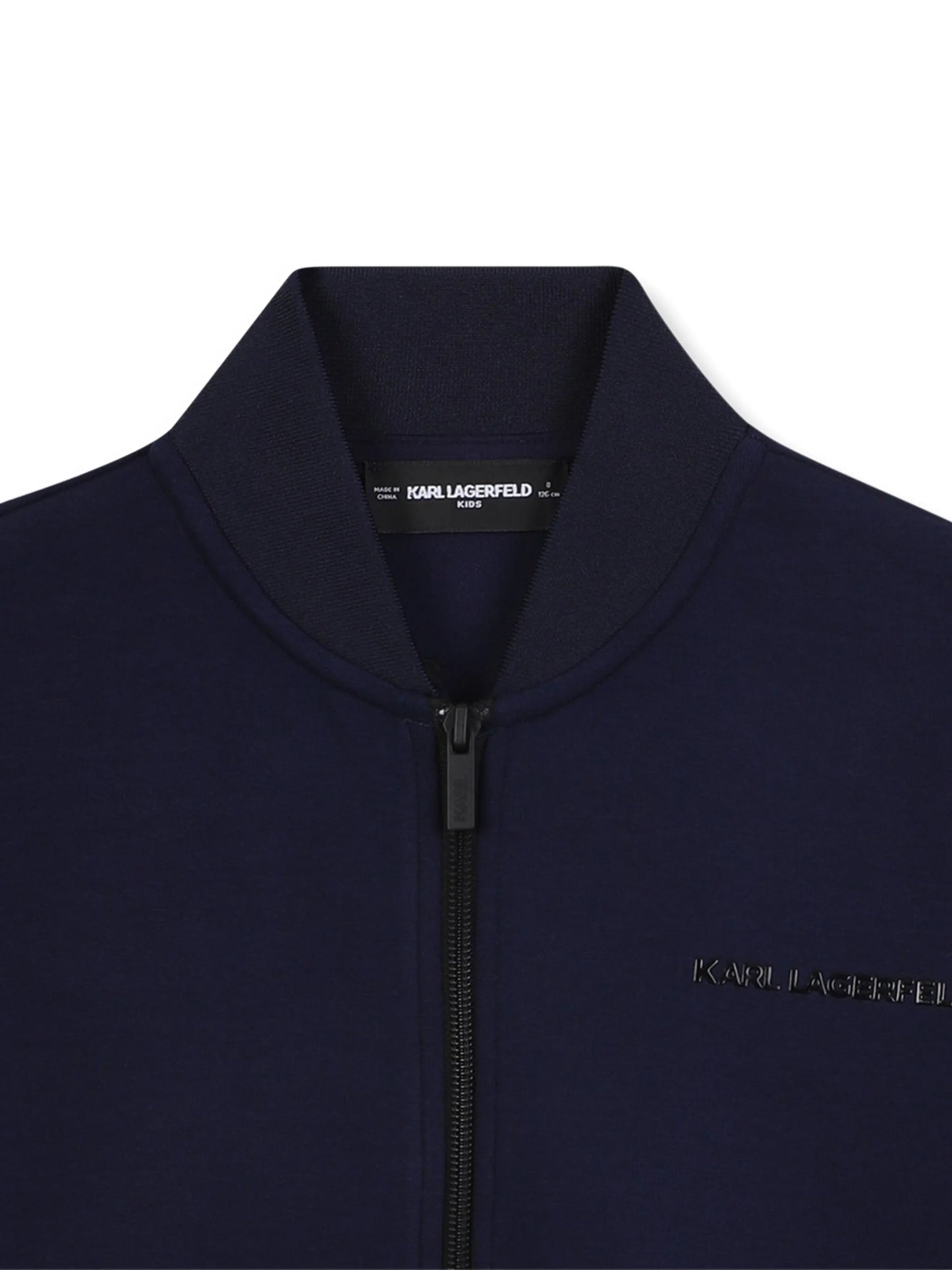 KARL LAGERFELD Z306464.868 Kids Navy Blue Logo Zip-up Sweatshirt