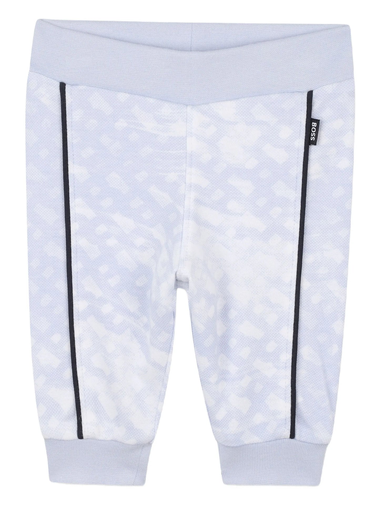 BOSS J52534/771 Younger Boys Baby Blue Monogram-print Hooded Tracksuit