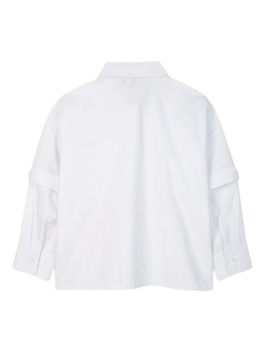 DKNY D62351/10P Kids White Logo Detachable-Sleeved Shirt