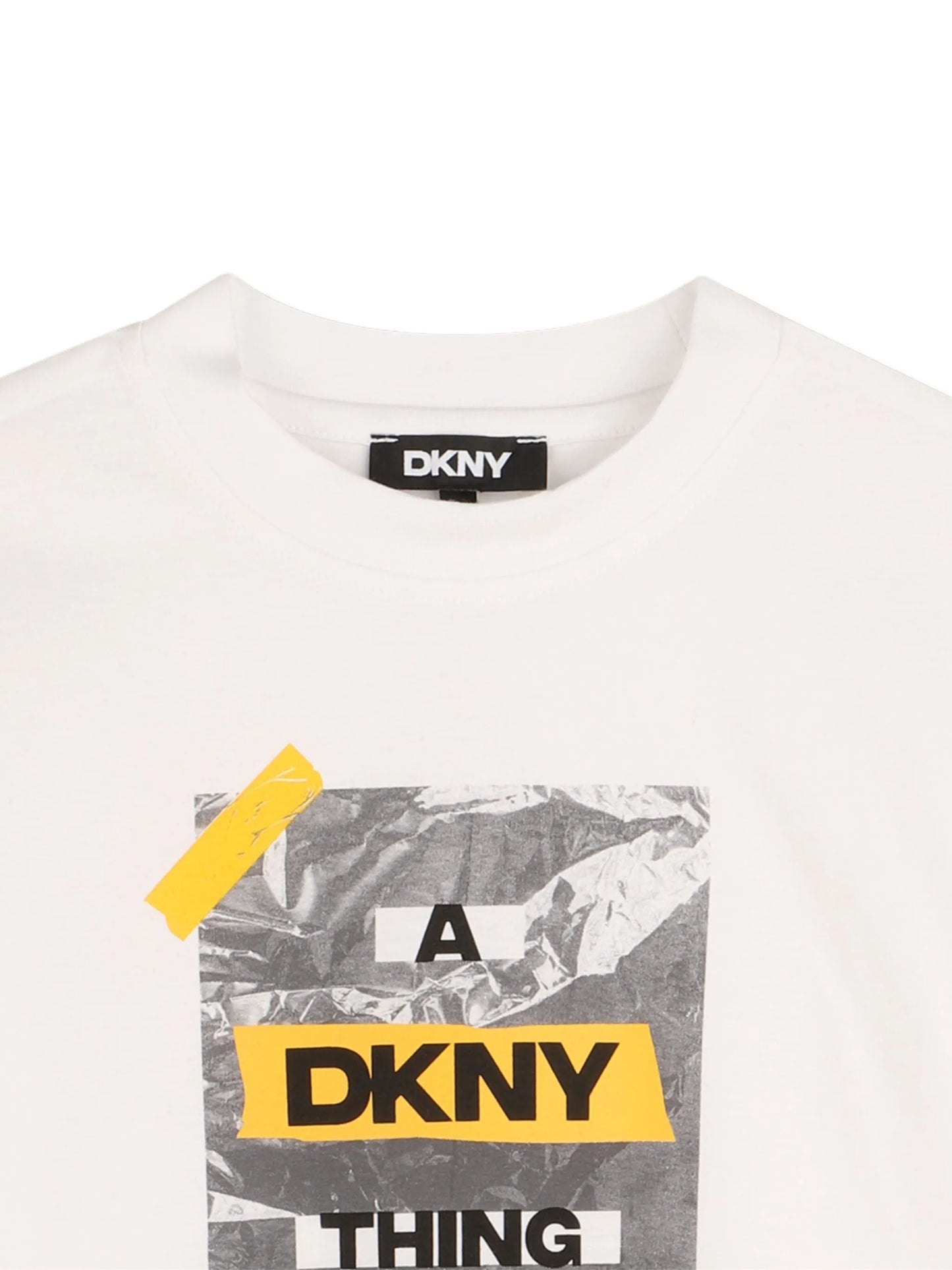 DKNY D62463/10P Boys White Logo T-Shirt