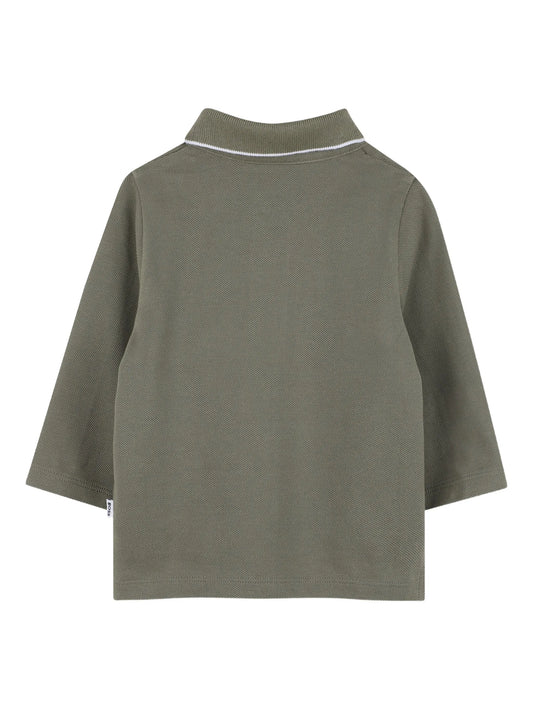 BOSS J52449 Baby Boys Long-Sleeves Logo Polo Shirt