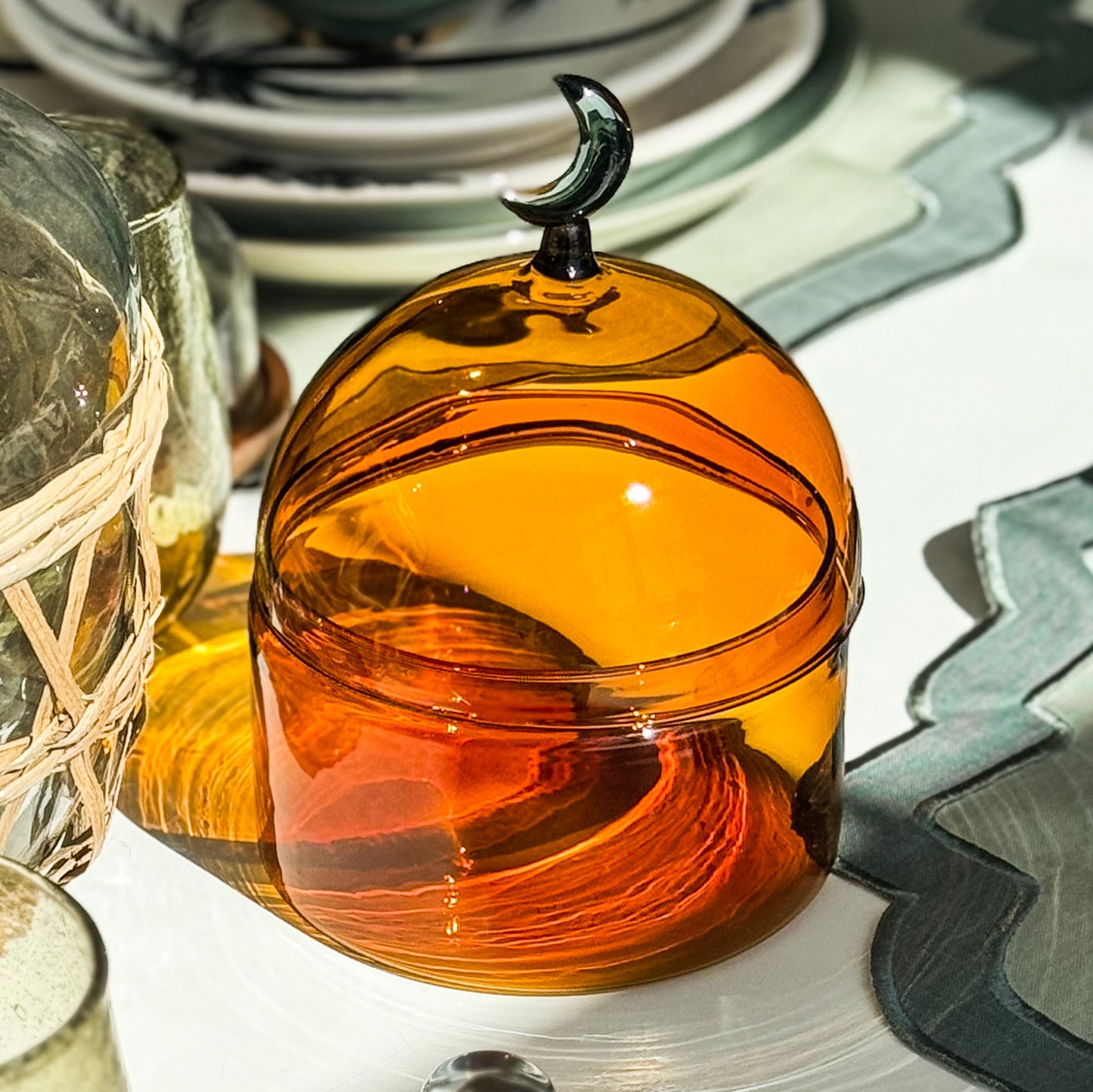 Moon Glass Jar - Honey