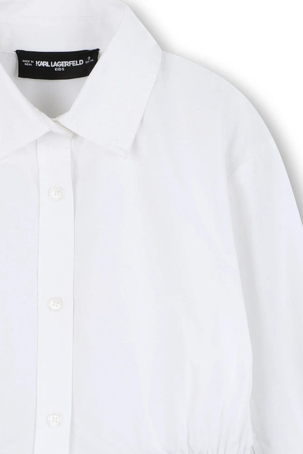 KARL LAGERFELD Z30587/10P Kids Girls White Logo-Waistband Shirt