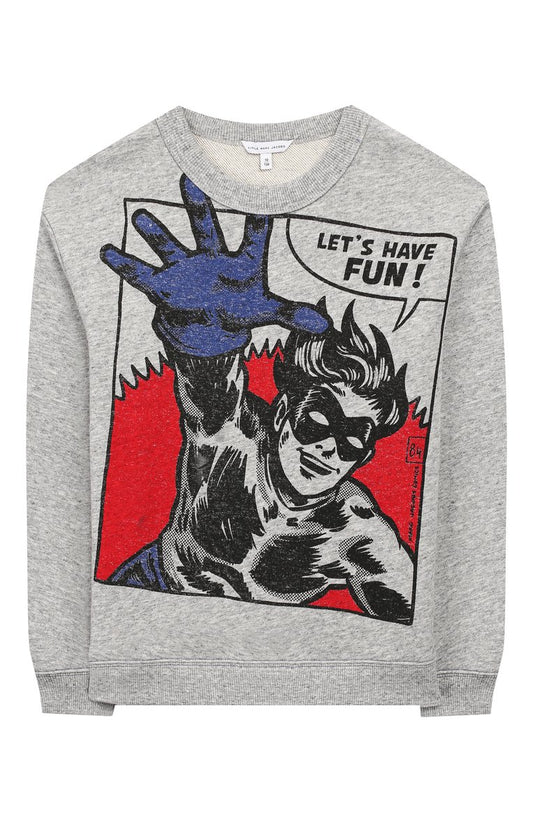 MARC JACOBS Boys Grey Logo Cotton Sweater