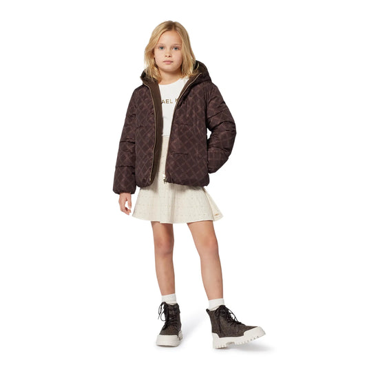 MICHAEL KORS R30439/Z99 Girls Gold Knit Skirt Studded