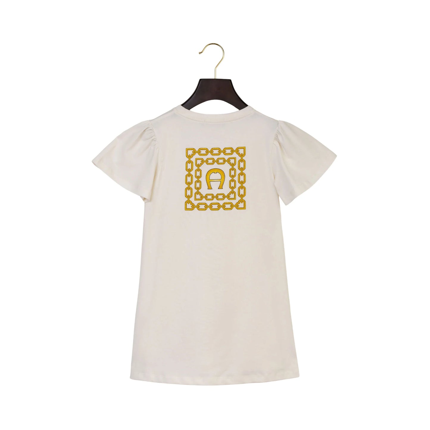 AIGNER Girls Ivory/Gold Logo Dress