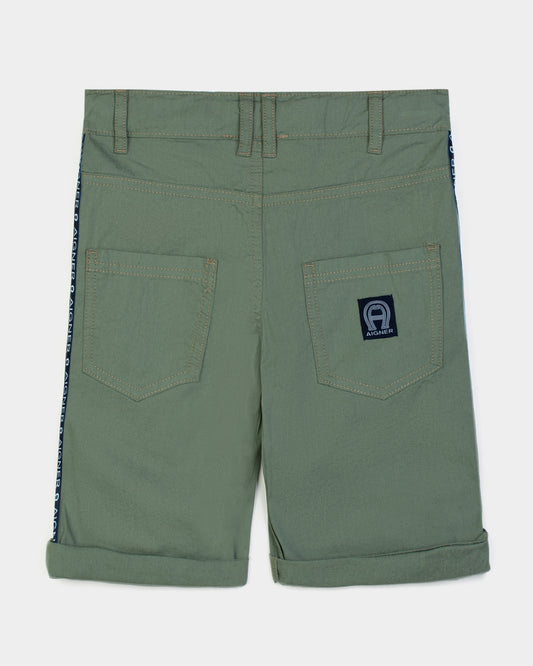 AIGNER Boys Light Green Light Green Logo Shorts