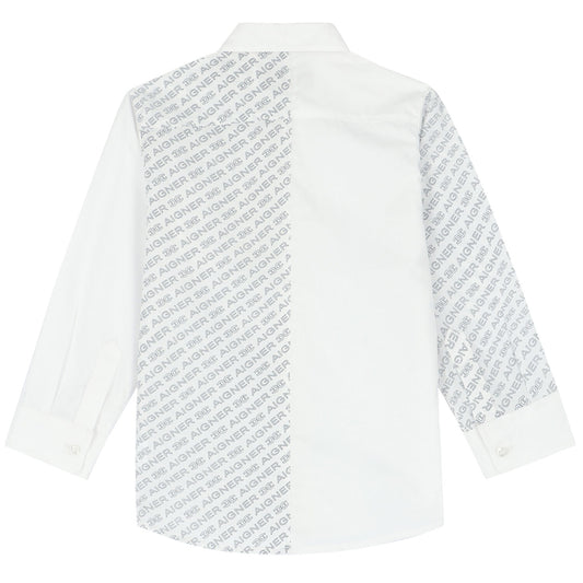 AIGNER Boys White Logo Shirt