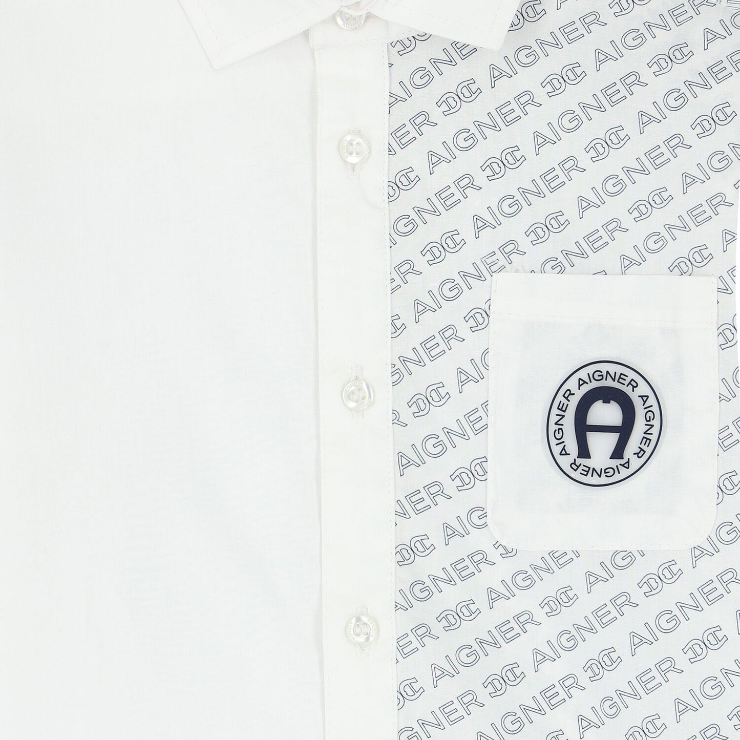 AIGNER Boys White Logo Shirt