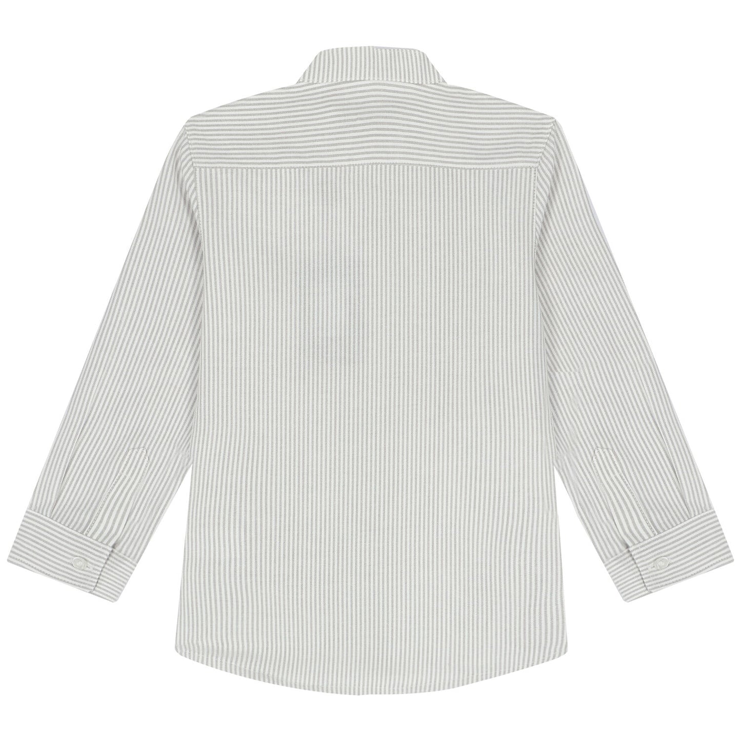 AIGNER Boys White & Grey Striped Logo Shirt