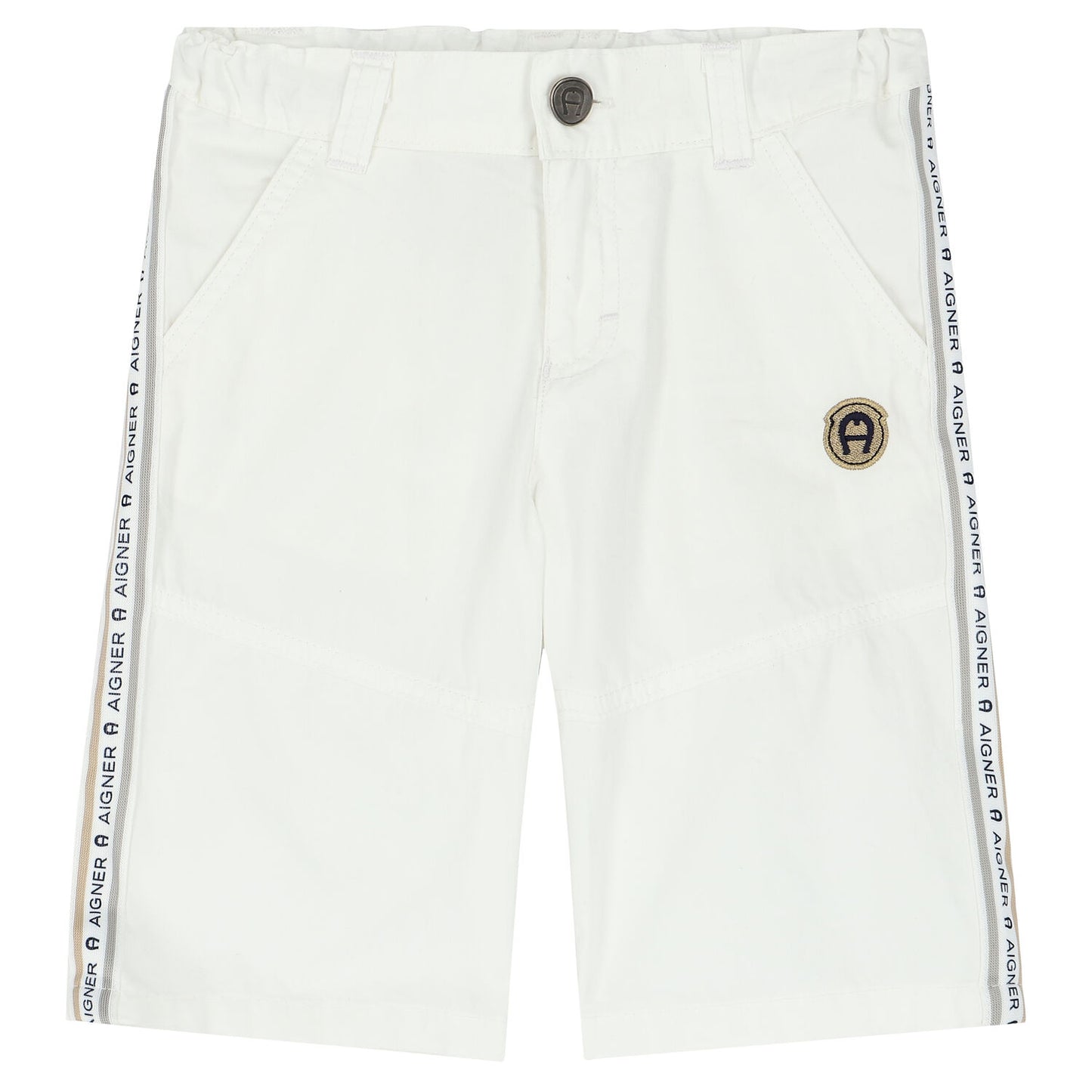 AIGNER Boys White Logo Shorts