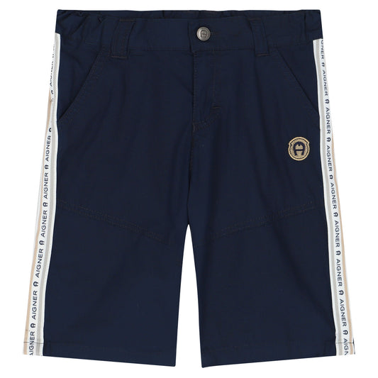 AIGNER Boys Navy Logo Shorts