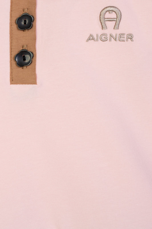 AIGNER Younger Girls Pink & Brown Logo Dress