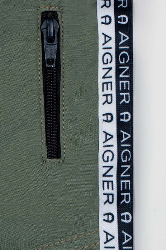 AIGNER Younger Boys Light Green Light Green Logo Shorts