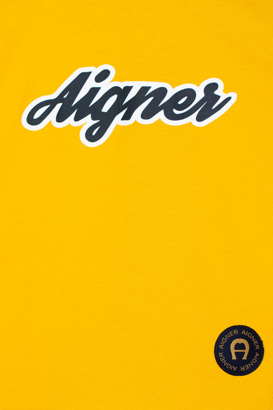 AIGNER Younger Boys Yellow Logo T-Shirts