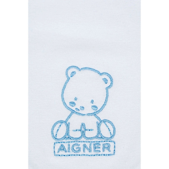 AIGNER Baby Boys Baby blue Logo Scarf