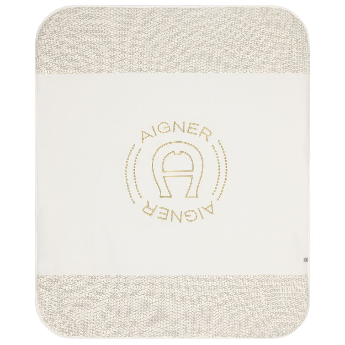 AIGNER Unisex Ivory Logo Baby Blanket