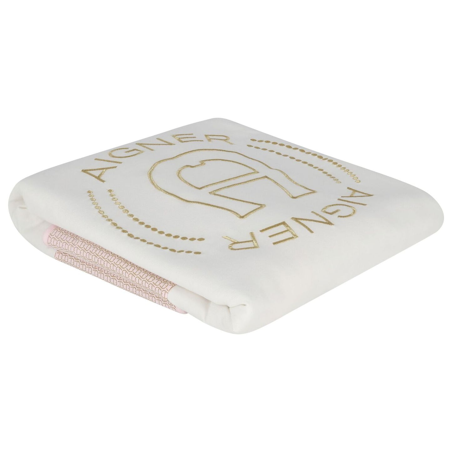 AIGNER Baby Girls Ivory & Pink Logo Blanket