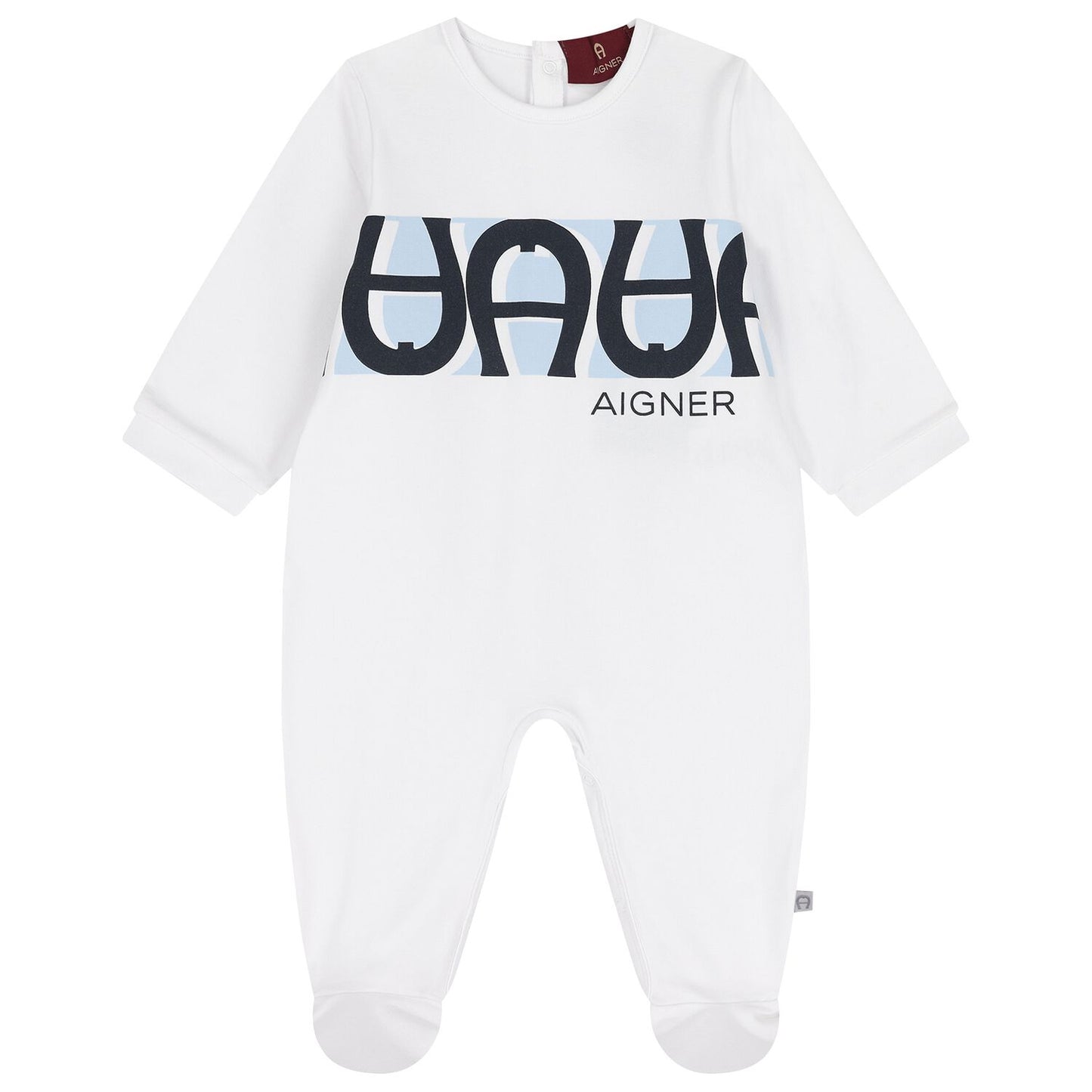 AIGNER Baby Boys White Logo Babygrow