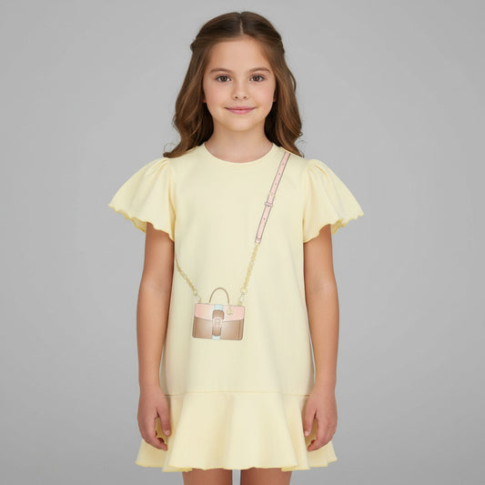 AIGNER Girls Yellow Crossbody Bag Logo Dress