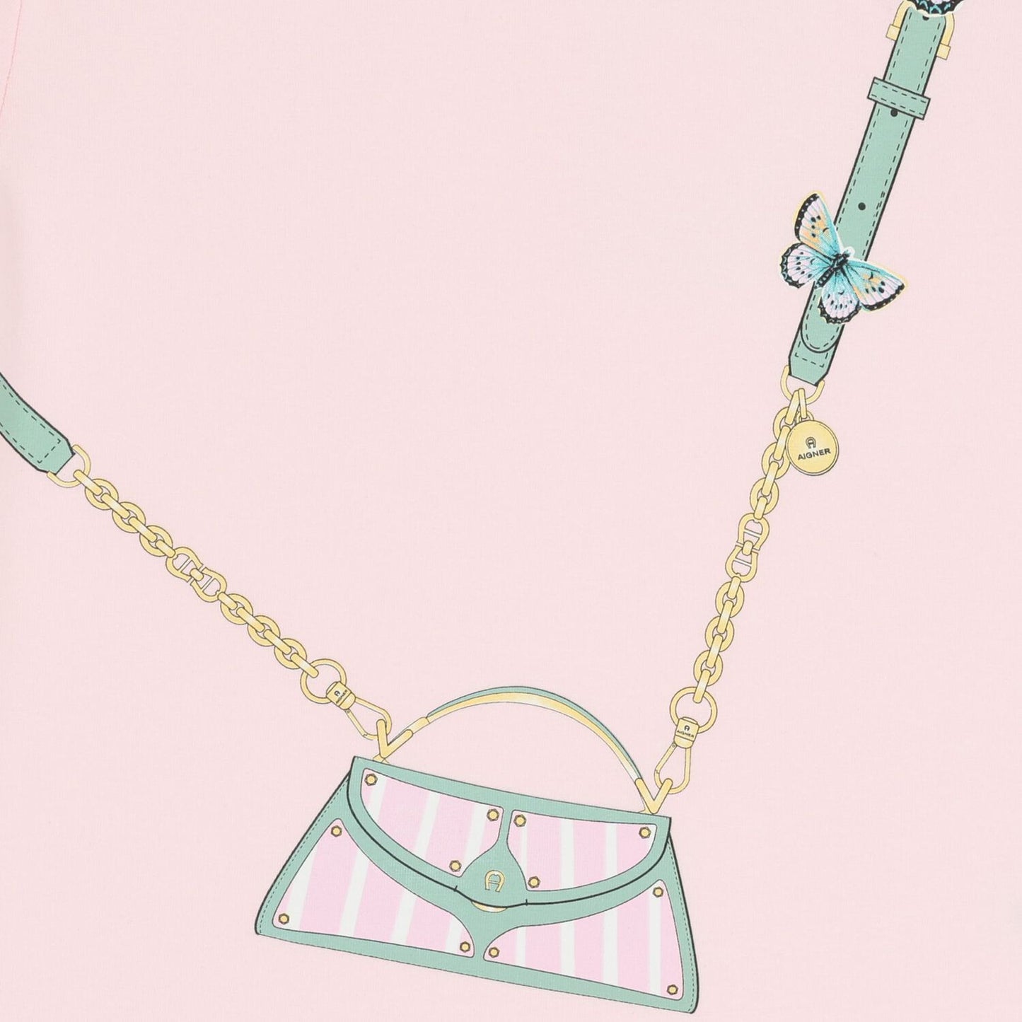 AIGNER Girls Pink Logo Bag T-Shirt