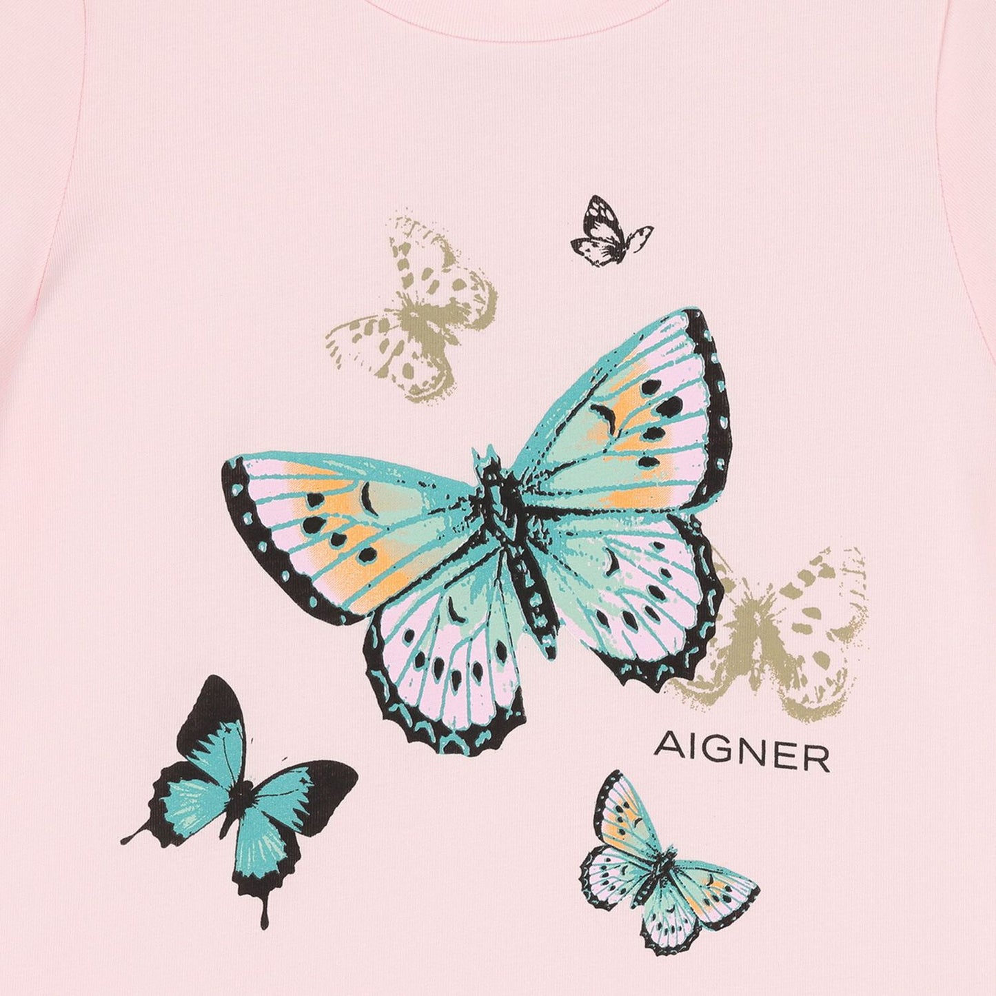 AIGNER Girls Pink Butterflies Logo Dress