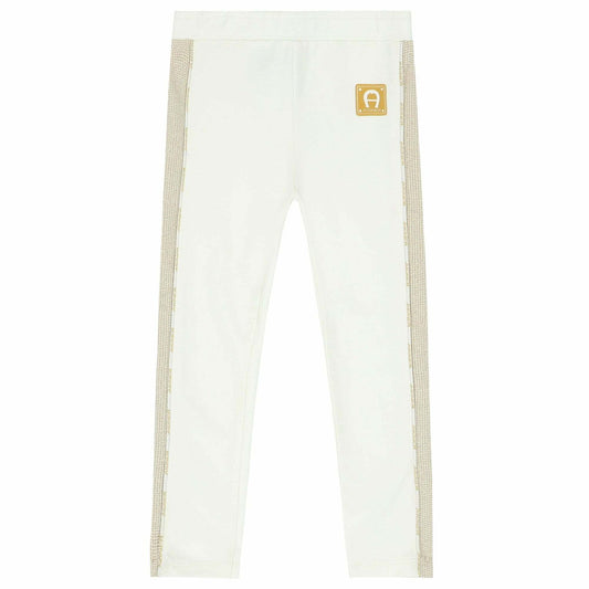 AIGNER Girls Ivory Logo Trousers