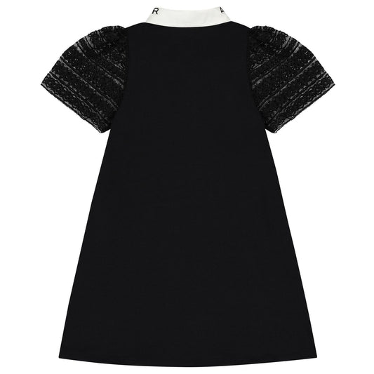 AIGNER Girls Black Logo Lace Dress