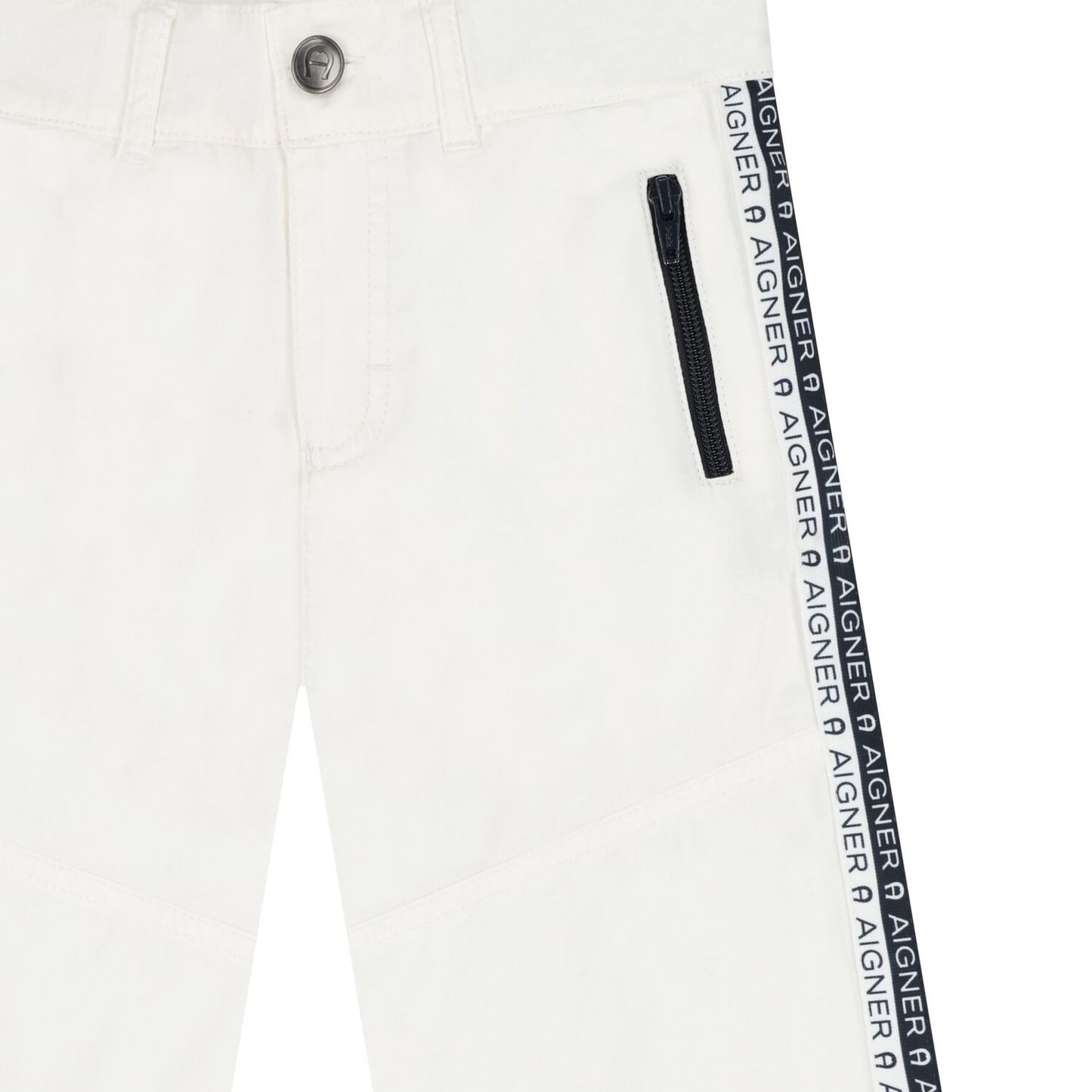 AIGNER Boys White Logo Shorts