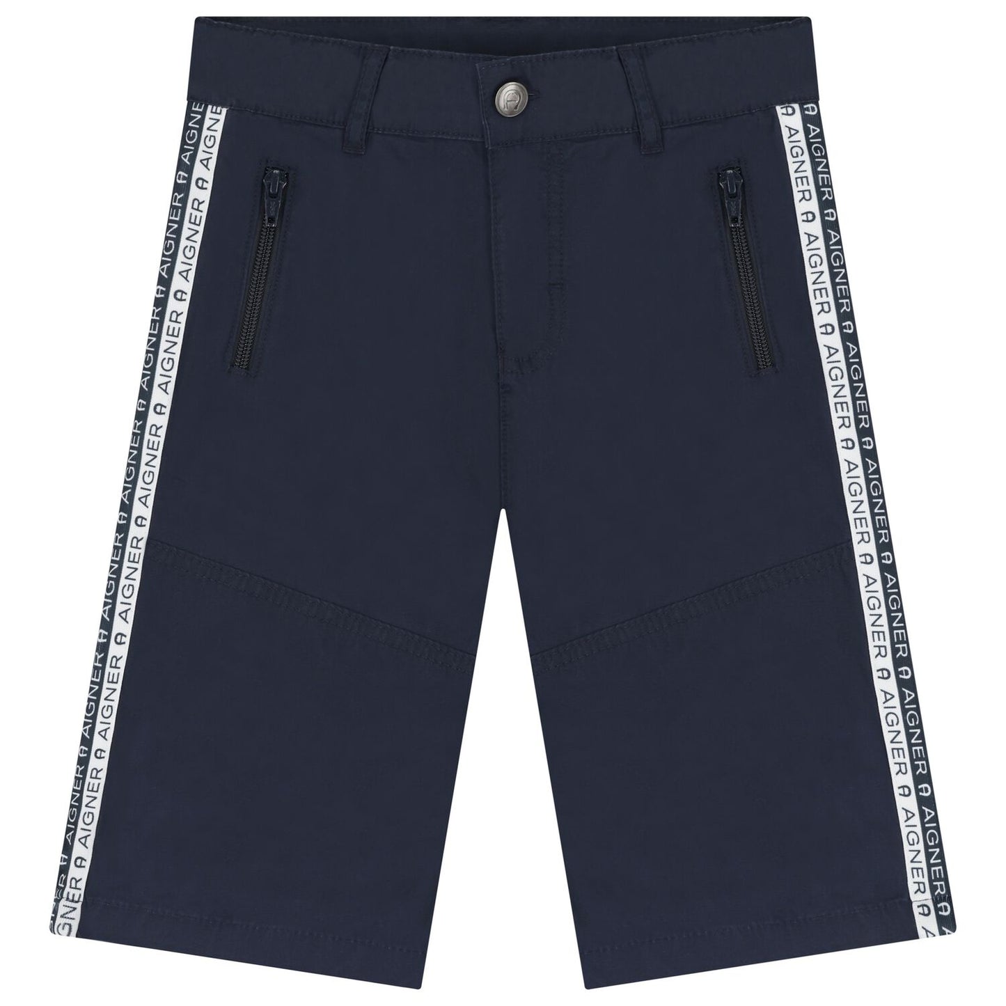 AIGNER Boys Navy Blue Logo Shorts