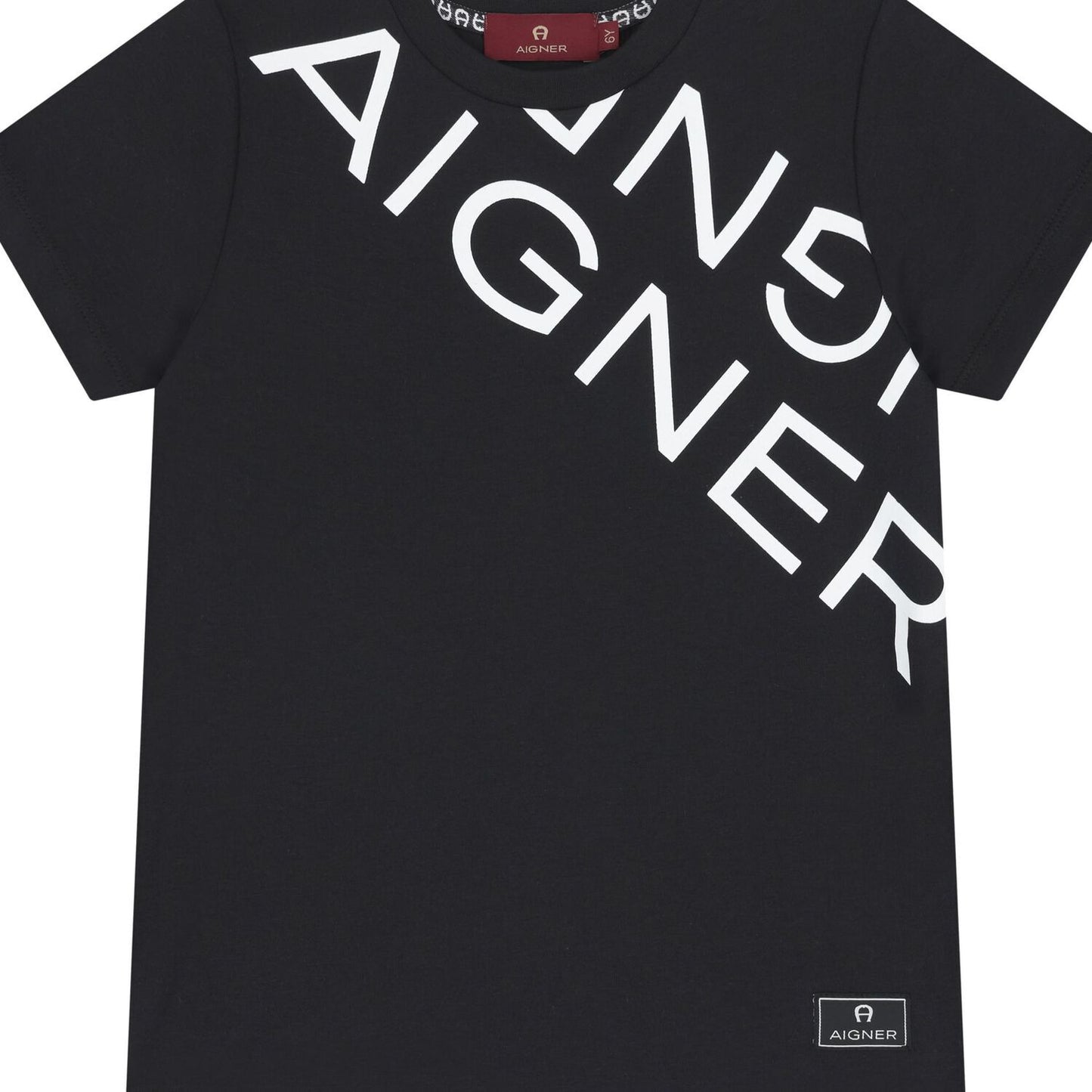 AIGNER Boys Black Logo T-Shirt