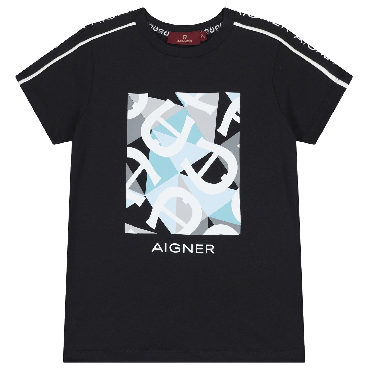 AIGNER Boys Black Logo T-Shirt