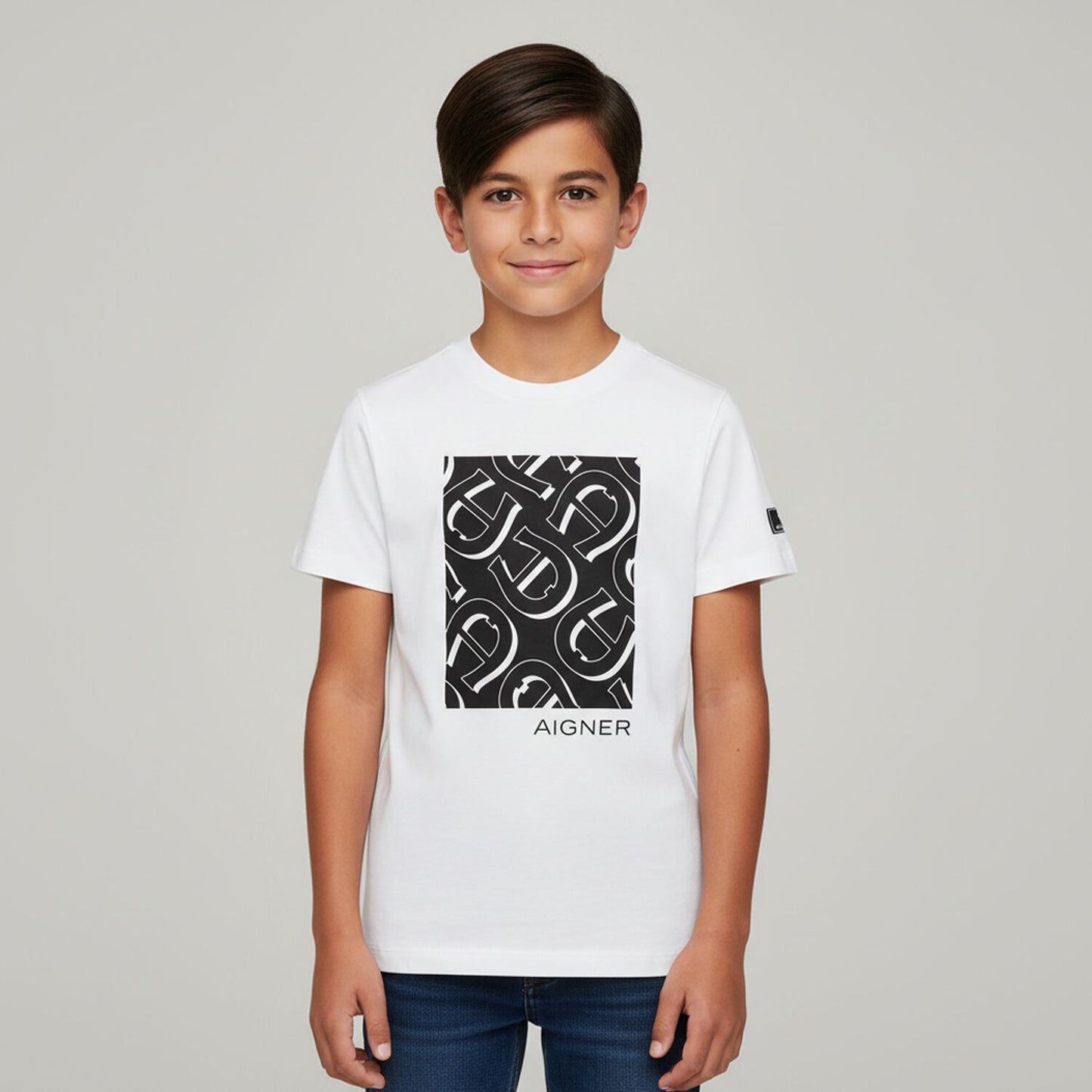 AIGNER Boys White Logo T-Shirt