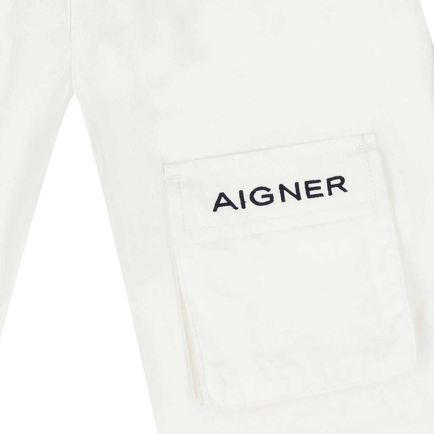 AIGNER Boys White Logo Shorts