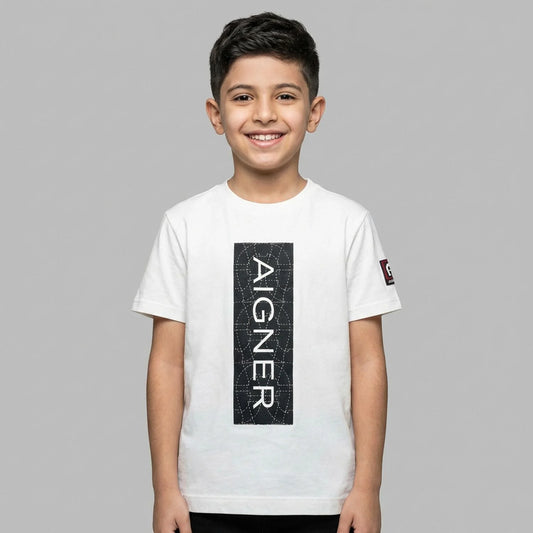 AIGNER Boys White Logo T-Shirt
