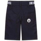AIGNER Boys Navy Blue Logo Shorts