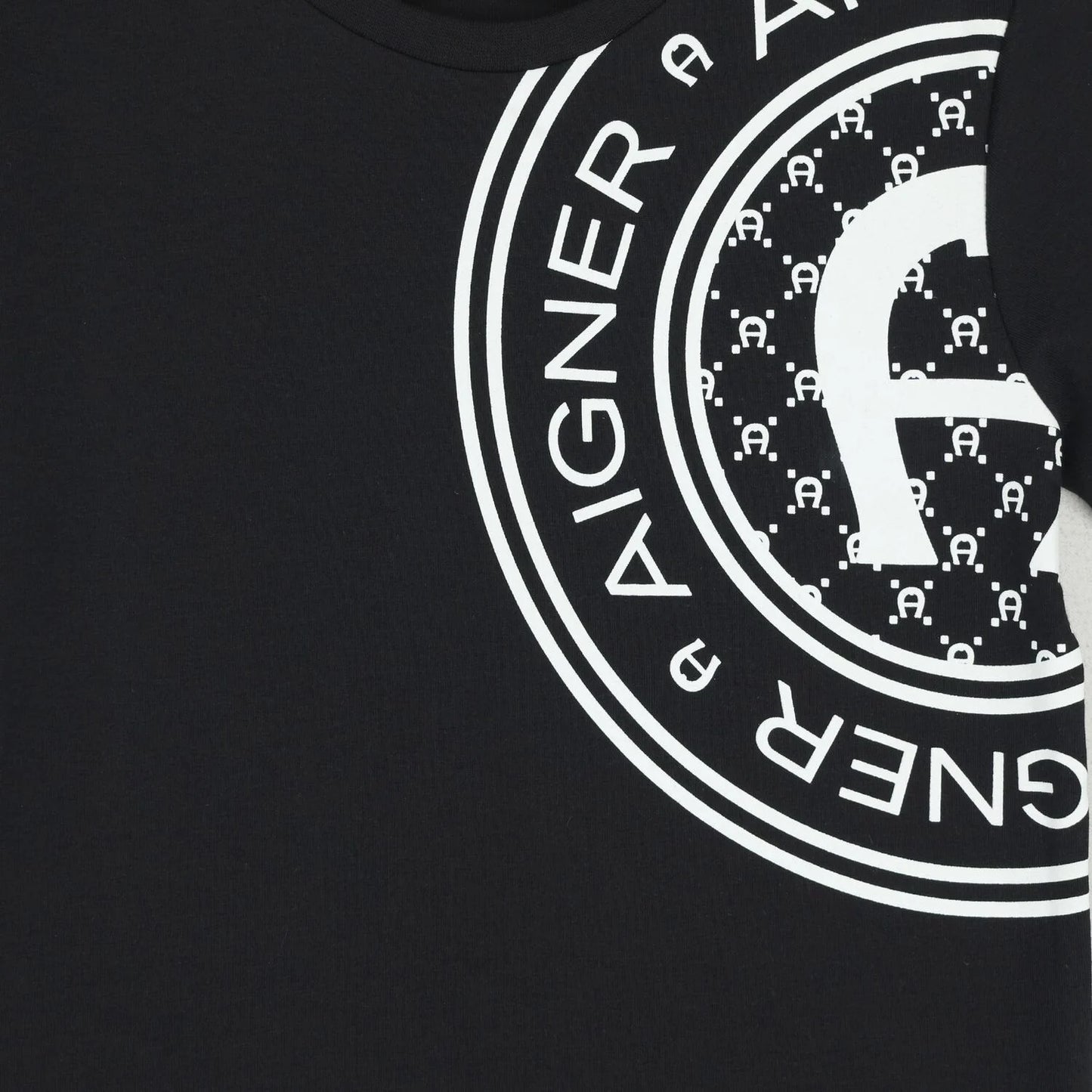 AIGNER Boys Black Logo T-Shirt