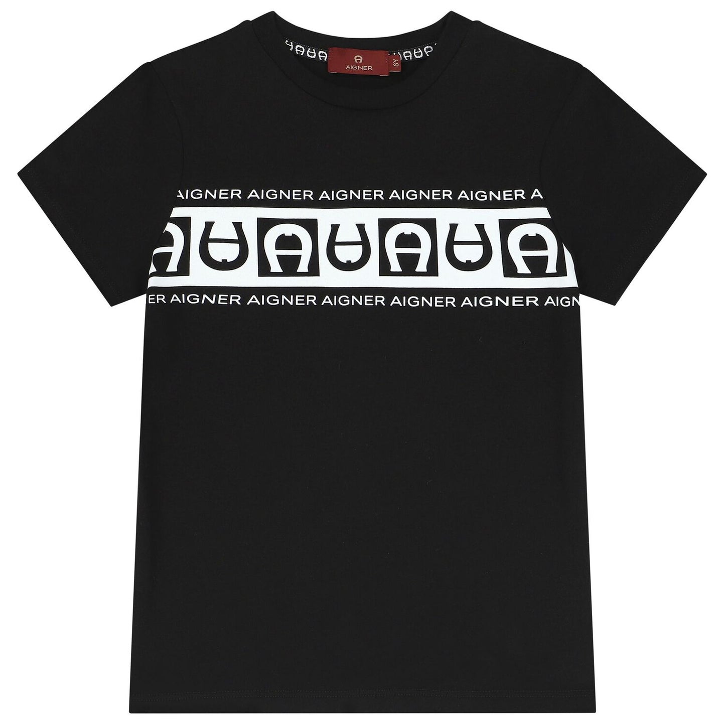 AIGNER Boys Black Logo T-Shirt