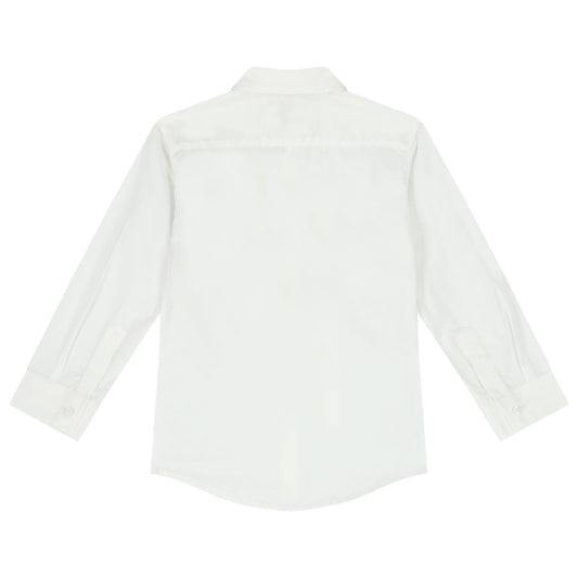 AIGNER Boys White & Beige Logo Shirt