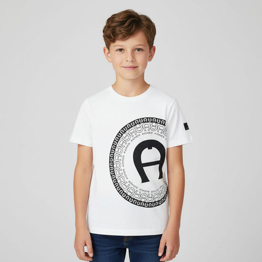 AIGNER Boys White Logo T-Shirt