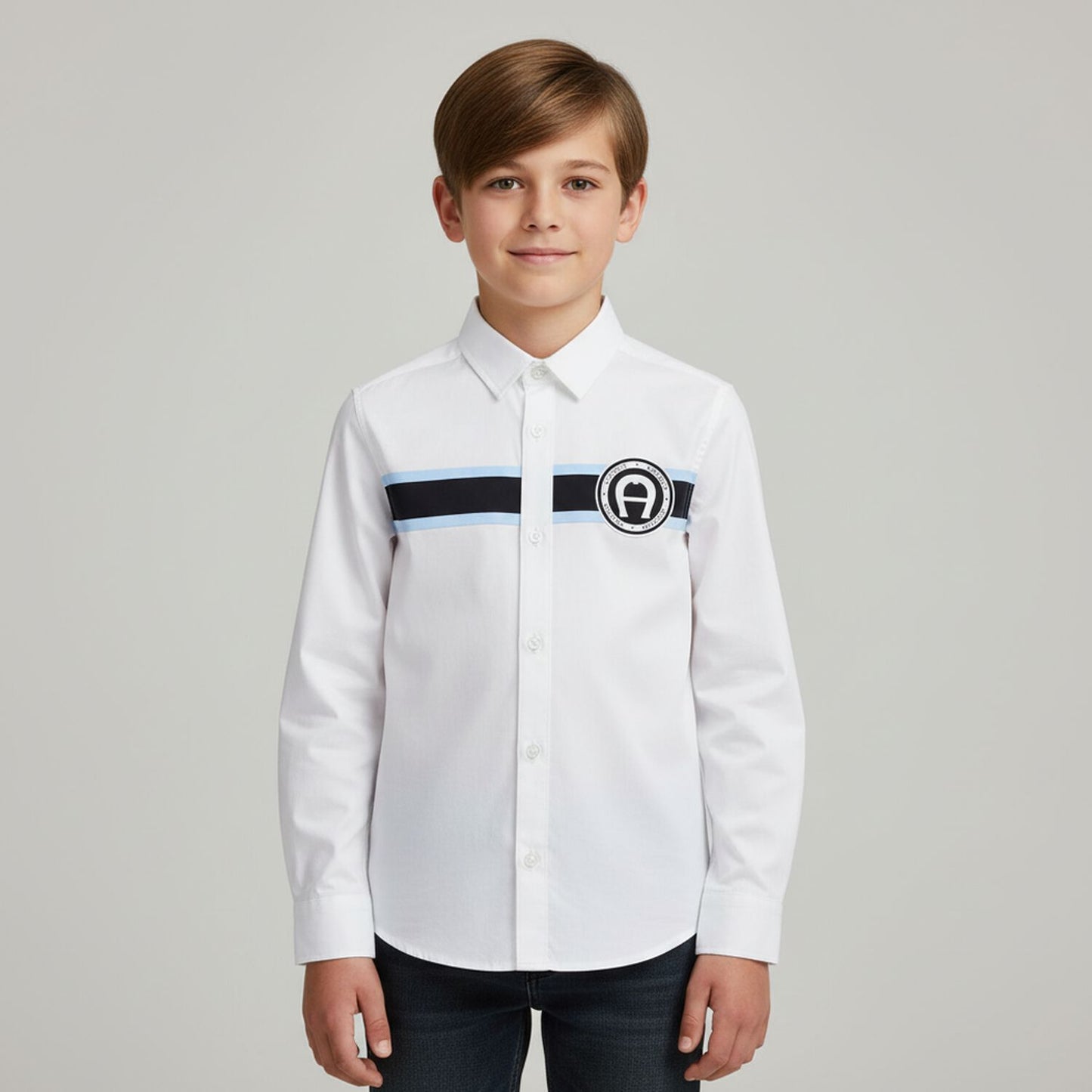 AIGNER Boys White Logo Shirts