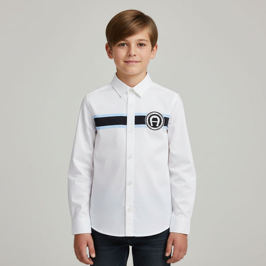 AIGNER Boys White Logo Shirts