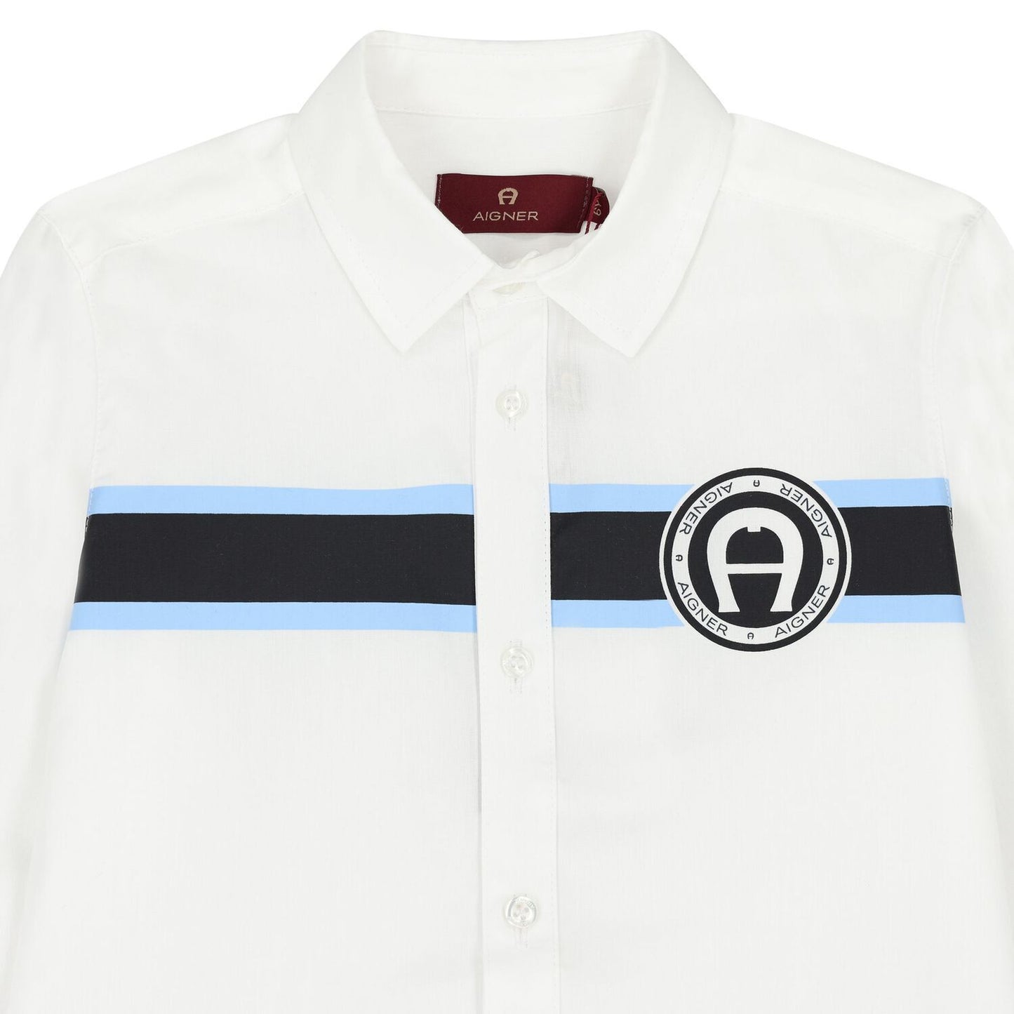 AIGNER Boys White Logo Shirts
